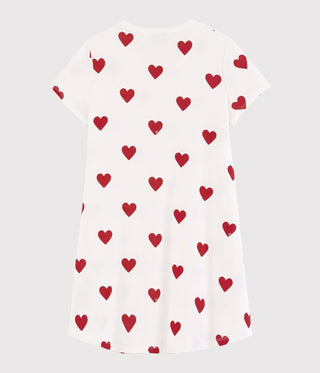 Girls' Heart Patterned Cotton Nightdress