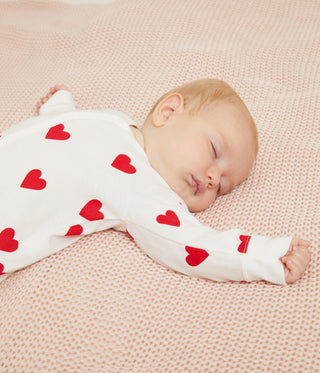 Babies' Heart Patterned Footless Cotton Sleepsuit