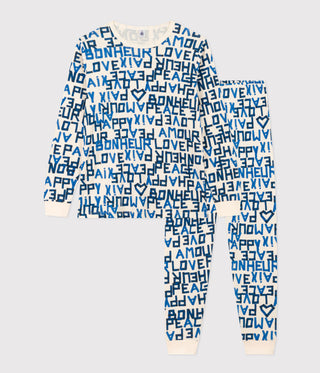 Boys' Blue Words Cotton Pyjamas