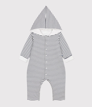 Babies' Quilted Cotton Hooded Jumpsuit
