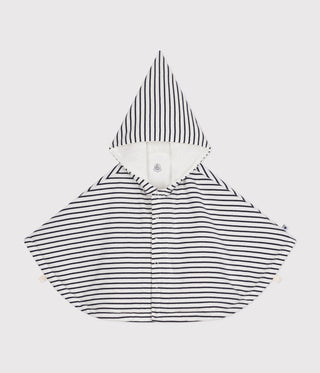 Babies' Stripy Cotton Hooded Cape