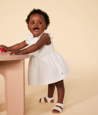 Babies' Sleeveless Textured Cotton Dress