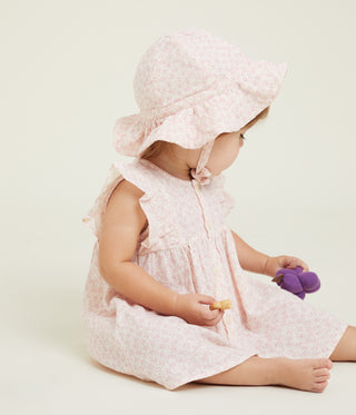 Babies' Cotton Gauze Short-Sleeved Dress and Bloomers