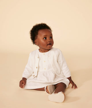 Babies' Sleeveless Textured Cotton Dress