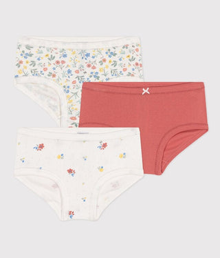 Children's High-Waisted Floral Cotton Knickers - 3-Pack