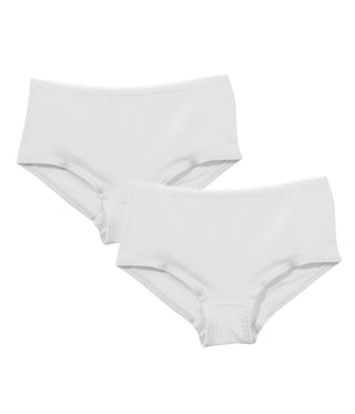 Girls' White Organic Cotton Hipsters - 2-Pack