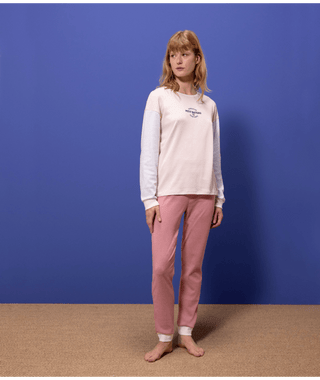 Women's Pinstriped Tricolour Cotton Pyjamas