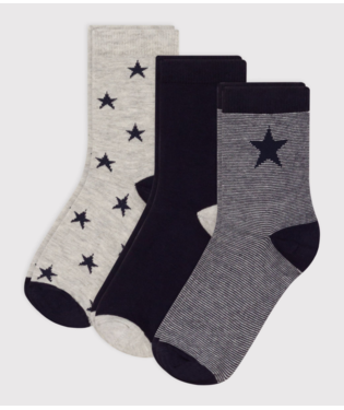 Children's Cotton Jersey Starry Socks - 3-Pack