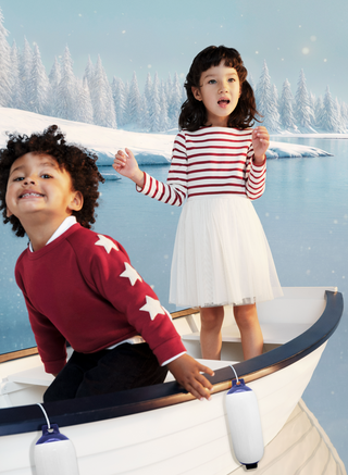 Babies' Soft, Warm, Star-Patterned Cotton Sweatshirt