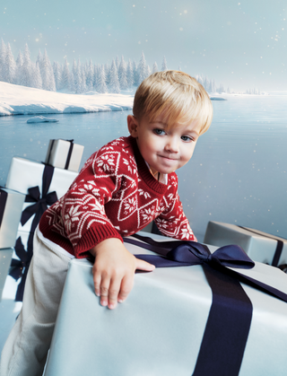 Babies' Patterned Wool and Cotton Jumper