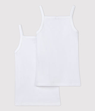 Girls' White Strappy Tops - 2-Pack