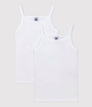 Girls' White Strappy Tops - 2-Pack