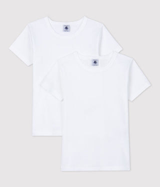 BOYS' WHITE SHORT-SLEEVED T-SHIRTS - 2-PACK