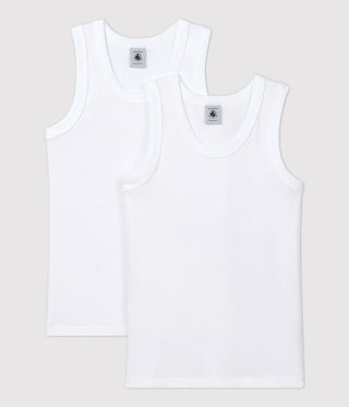 Boys' White Vests - 2-Pack