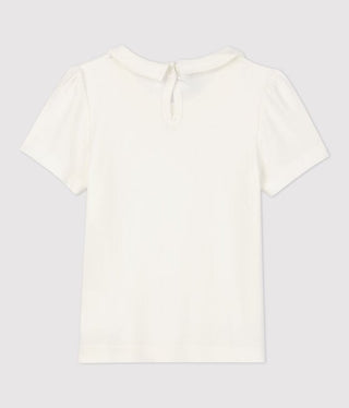 Girls' Short-Sleeved White T-shirt