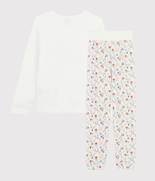 Girls' High-waisted Pyjamas in Brushed Terry Towelling