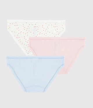GIRLS' MULTICOLOURED SPOTTED ORGANIC COTTON BRIEFS - 3-PACK