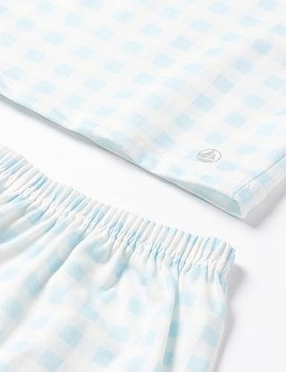 Girls' Fine Cotton Gingham Short Pyjamas