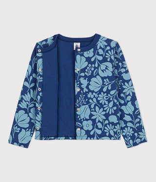 GIRLS' PRINTED QUILTED TUBE KNIT CARDIGAN