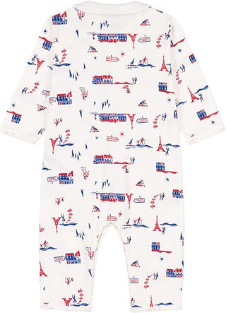 Babies' Paris Themed Footless Cotton Sleepsuit