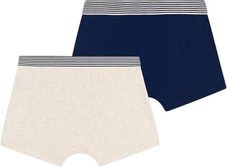 Boys' Plain Cotton and Elastane Boxer Shorts - 2-Pack