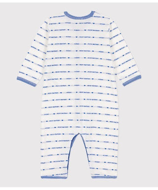Footless Patterned Knit Cotton Sleepsuit