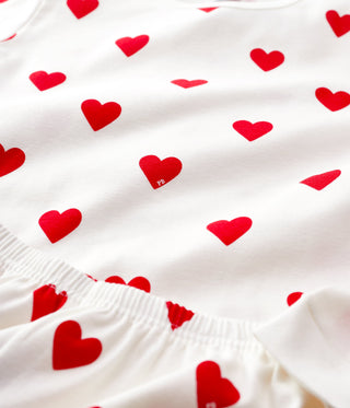 Junior Heart Print Ribbed Long-Sleeved Pyjamas