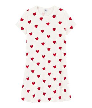 Girls' Heart Print Organic Cotton Nightdress