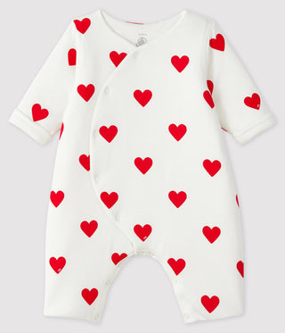 Babies' Ribbed Red Heart Jumpsuit