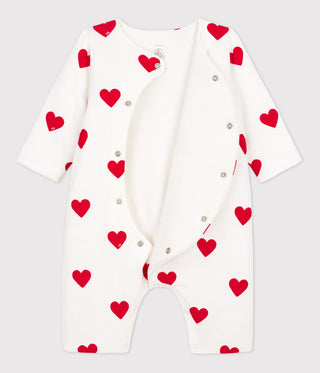 Babies' Ribbed Red Heart Jumpsuit