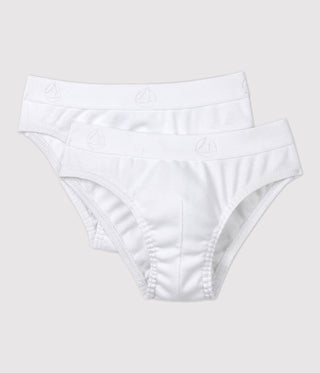 BOYS WHITE ORGANIC COTTON BRIEFS - 2-PACK