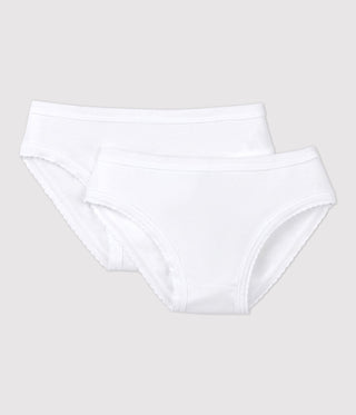 GIRLS' WHITE KNICKERS - 2-PACK