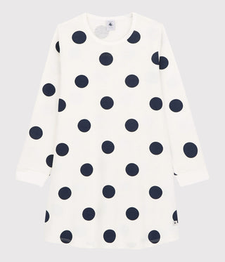 Girls' Dot Pattern Organic Cotton Nightdress
