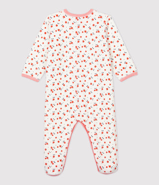 BABIES' FLORAL VELOUR SLEEPSUIT