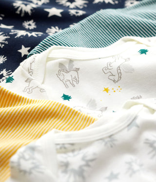 Babies' Starry Long-Sleeved Cotton Bodysuits - 5-Pack