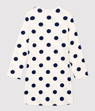 Long-Sleeved Big Dots Nightdress