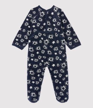 Babies' Starry Velour Sleepsuit