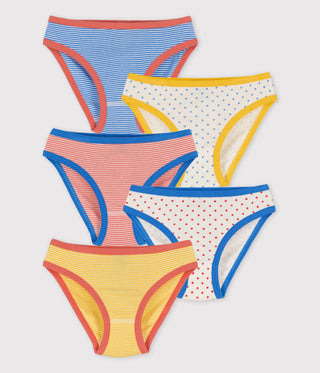 GIRLS PINSTRIPED ORGANIC COTTON KNICKERS - 5-PACK