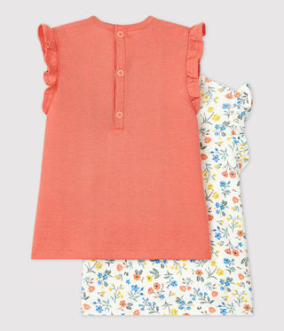 BABY GIRLS SHORT-SLEEVED COTTON BLOUSE - 2-PACK