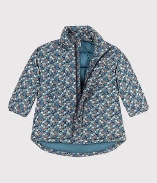 GIRLS' PATTERNED MID LENGTH PUFFER JACKET