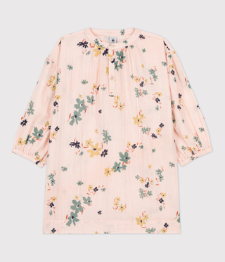 GIRLS' LONG-SLEEVED COTTON GAUZE DRESS