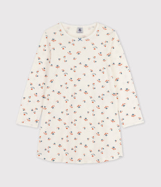GIRLS' FLORAL PRINT COTTON NIGHTDRESS
