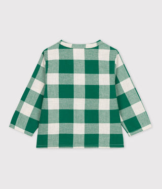 BABIES' LONG-SLEEVED CHECKED FLANNEL SHIRT