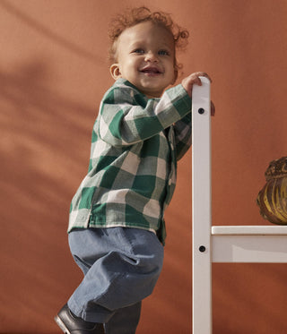 BABIES' LONG-SLEEVED CHECKED FLANNEL SHIRT