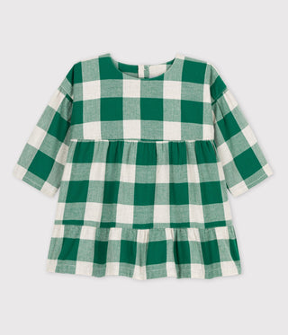 Babies' Long-Sleeved Checked Flannel Dress