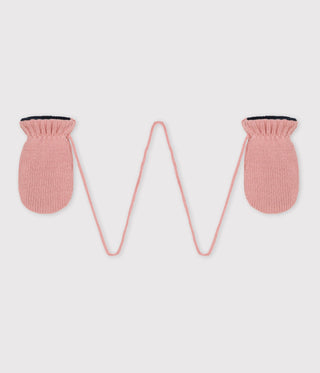 BABIES' KNIT MITTENS WITH RECYCLED FLEECE LINING