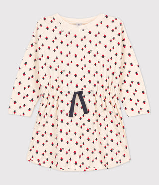 LITTLE GIRLS' LONG-SLEEVED PATTERNED TUBE KNIT DRESS