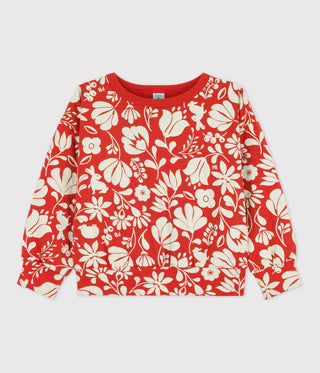 GIRLS' PRINTED QUILTED TUBE KNIT SWEATSHIRT