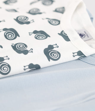 BOYS' SNAIL PATTERNED COTTON LONG-SLEEVED T-SHIRT - 2-PACK