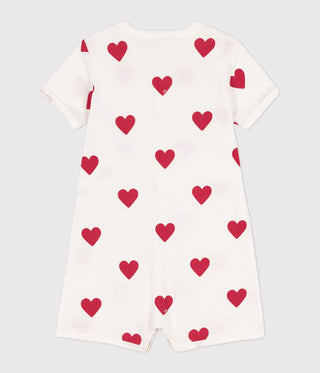 Babies' Heart Patterned Cotton Playsuit